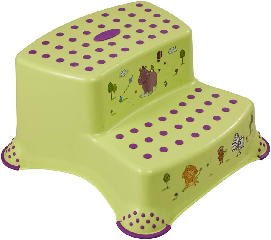 keeeper-hippo-double-step-stool-with-anti-slip-function-lime-