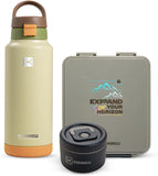 Hydrobrew Bento Lunch Box With Steel Water Bottle & Food Jar - Adventure Sage