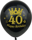 Brain Giggles 40th Birthday Black and Gold Balloons Set – 15Pcs