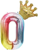 Brain Giggles Multicolour 32 Inch Number Foil Balloon - Number 0
