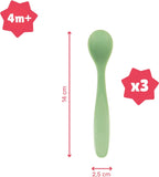 Badabulle Soft Baby Spoons Pastel - Set of 3 - Laadlee