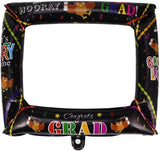 Brain Giggles Graduation Picture Frame Inflatable Balloon - Large Black Selfie Photo Frame 59 x 50 cms