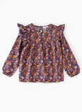 Jelliene Floral Printed Blouse - Navy Blue - Laadlee