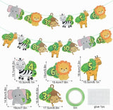 Brain Giggles Animal Jungle 1st Birthday Baby Monthly Photo Banner