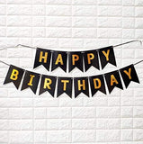 Brain Giggles Black and Golden Birthday Party Decoration Kit - 98 Pcs