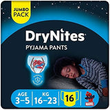 Huggies DryNites Pyjama Pants, 3-5y, Bed Wetting Diaper, Boy, 16-23kg, Jumbo Pack - 16pcs