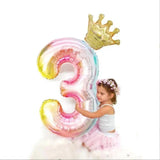 Brain Giggles Multicolour 32 Inch Number Foil Balloon - Number 3