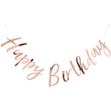 Brain Giggles Metallic Rose Gold Happy Birthday Cardsock Banner 5 Inch