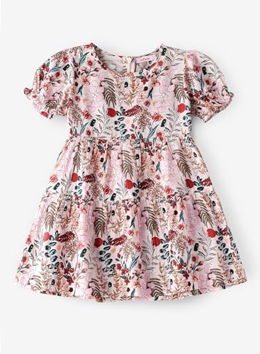 Jelliene All Over Printed Dress - Pink - Laadlee