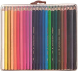 Nataraj Vivid Premium Triangle Colour Pencil Tin 24 Colours With Colouring Book Inside