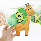 Brain Giggles Animal Jungle 1st Birthday Baby Monthly Photo Banner