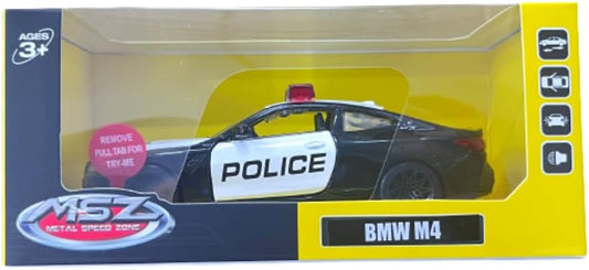 MSZ BMW M4 (G82) Police Car 1:64 Die-Cast Replica - Black - Laadlee
