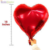 Brain Giggles 18 Inch Red Heart Foil Balloons Set of 1