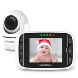 Hellobaby 3.2" LCD Digital Wireless Video Baby Monitor, Remote Pan-Tilt-Zoom Camera
