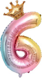 Brain Giggles Multicolour 32 Inch Number Foil Balloon - Number 6