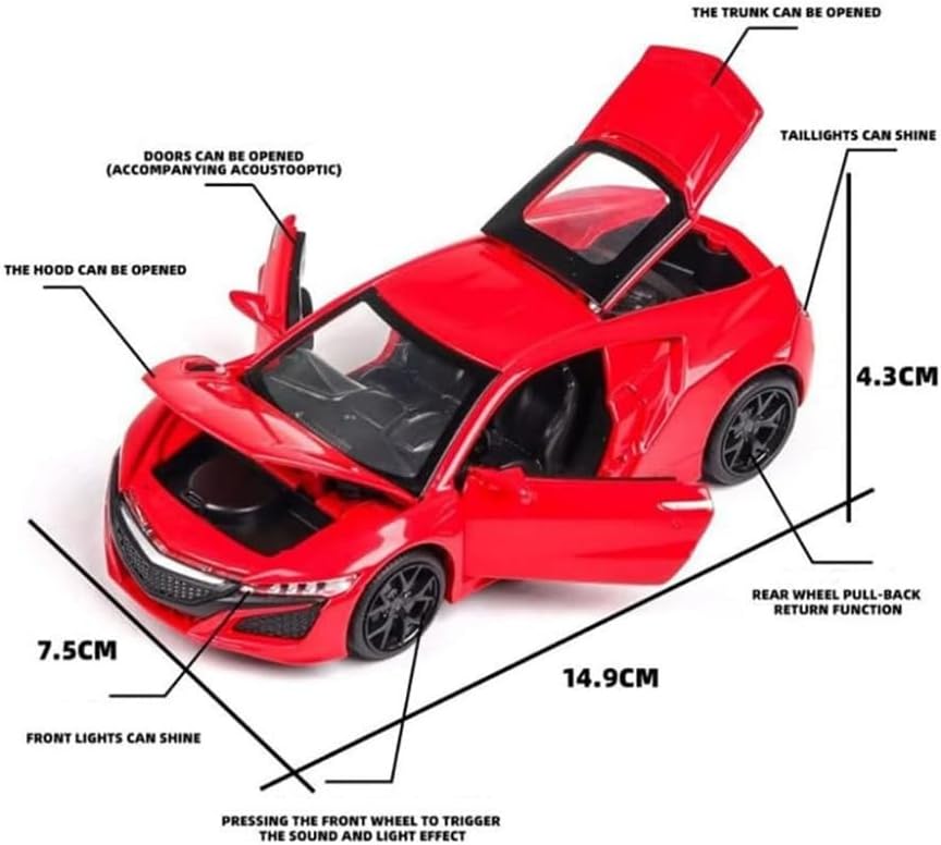 MSZ Acura NSX Car 1:32 Die-Cast Replica - Red - Laadlee