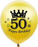 Brain Giggles 50th Birthday Black and Gold Latex & Confetti Balloons Set – 15Pcs