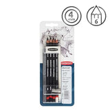 Derwent Media Charcoal Blister of 6
