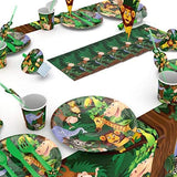 Brain Giggles Jungle Party Birthday Disposable Tableware Set – 66-Pcs