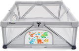 Teknum One Minute Fold-Unfold Playpen - Large With Mattress And Balls - Grey