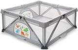 Teknum One Minute Fold-Unfold Playpen, Medium With Mattress And Balls - Grey