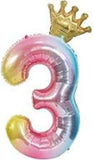 Brain Giggles Multicolour 32 Inch Number Foil Balloon - Number 3