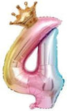 Brain Giggles Multicolour 32 Inch Number Foil Balloon - Number 4