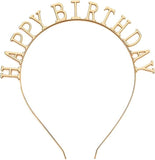 Brain Giggles HAPPY BIRTHDAY Letter Design Headband (Gold)