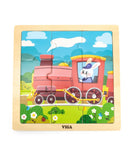 Viga Wooden 9-Piece-Puzzle - Train