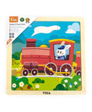 Viga Wooden 9-Piece-Puzzle - Train