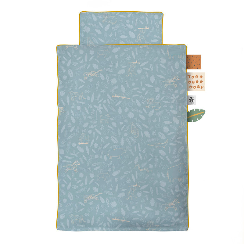 Sebra Bay Bed Linen - Wildlife - Eucalyptus Blue - Laadlee