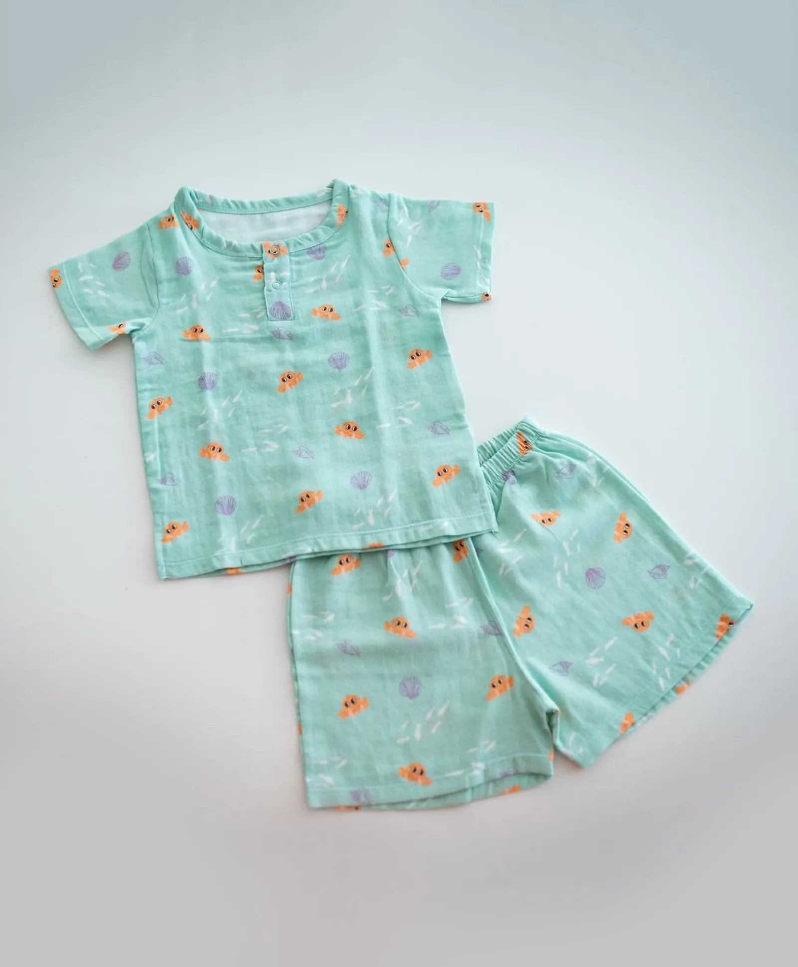 Tickle Tickle Organic Muslin Shorts and Tee Set - Lil Octy - Laadlee