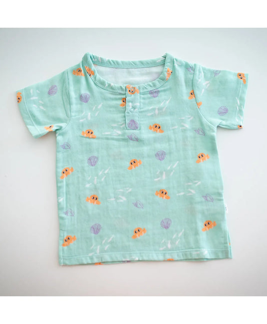 Tickle Tickle Organic Muslin Baby Shorts and Tee Set - Lil Octy - Laadlee
