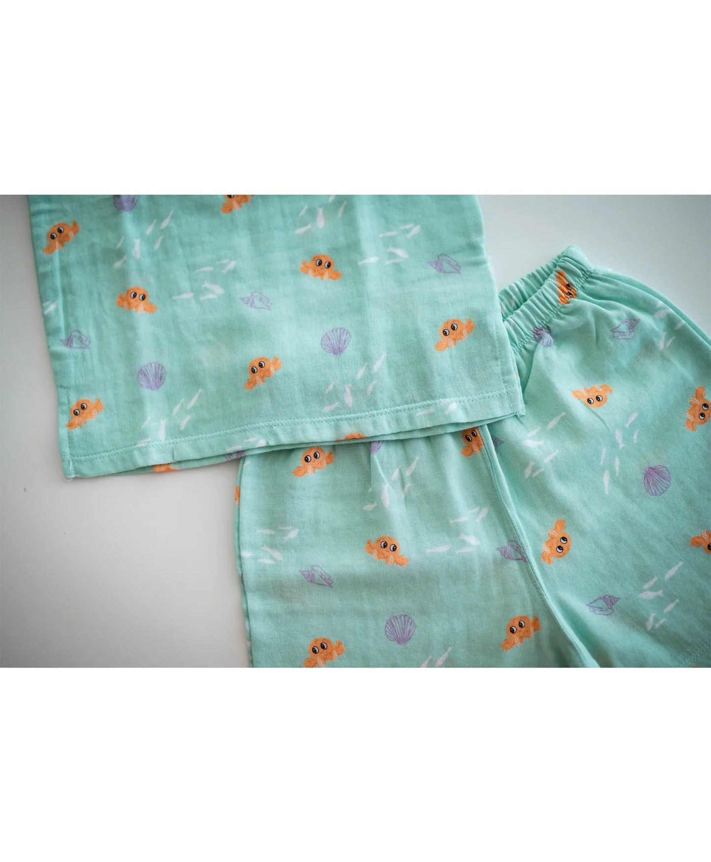 Tickle Tickle Organic Muslin Baby Shorts and Tee Set - Lil Octy - Laadlee