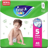 Fine Baby Diapers - Size 5 | Maxi | 11-18kg | 40pcs - Laadlee
