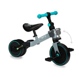 MoMi Loris 4In1 Ride-On Bike Gray-Turquoise