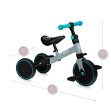 MoMi Loris 4In1 Ride-On Bike Gray-Turquoise