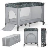 MoMi Belove Travel Crib Gray
