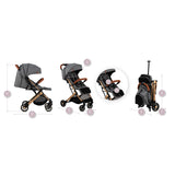 MoMi Estelle Stroller Gray & Gold