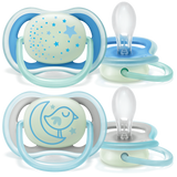 Philips Avent Ultra Air Soother Nighttime 6M-18M Boy - 2 Pcs