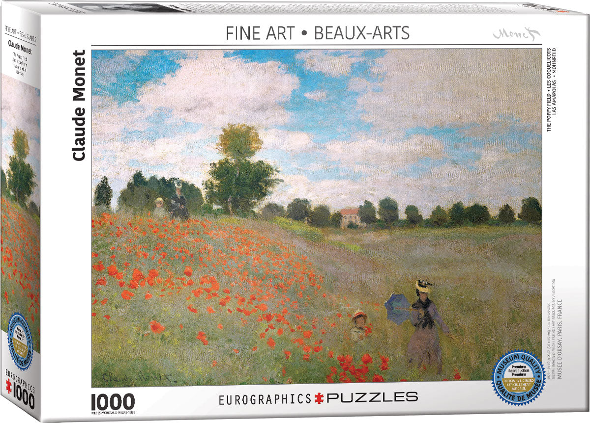 eurographics-the-poppy-field-by-claude-monet-puzzle-1000pcs - 1