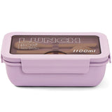 Eazy Kids 2 Compartment Lunch Box With Utensils 1100ml - Purple