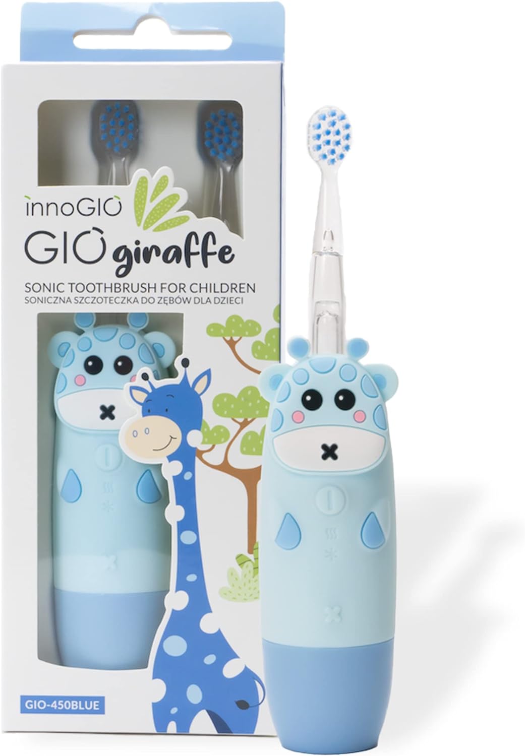 InnoGio - Gio Giraffe Sonic Toothbrush for Kids - Blue - Laadlee
