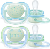 Philips Avent Nighttime Silicone Ultra Air Soother (0M - 6M)- Pack of 2