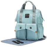 Little Story Elite Diaper Bag with Stroller Hooks & Changing Mat - Blue