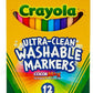 Crayola Ultra-Clean Washable Fine Line ColorMax Markers - Pack of 12