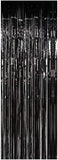 Brain Giggles Black Metallic Foil Fringe Curtain 6Ft x 3Ft (Pack of 2)