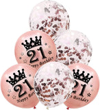 Brain Giggles 21st Happy Birthday Rose Gold Balloons Set – 10Pcs