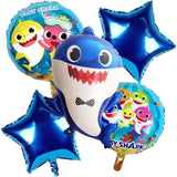Brain Giggles Shark Theme Foil Balloon Set for Ocean Theme Parties - 5 Pcs.