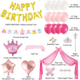 Brain Giggles Princess Theme Birthday Party Decoration Set - 45 Pcs